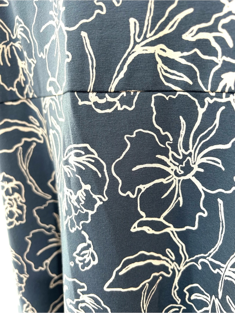 Pact Fit & Flare floral Midi Dress XS slate blue organic Cotton Pockets NWOT - Picture 8 of 10